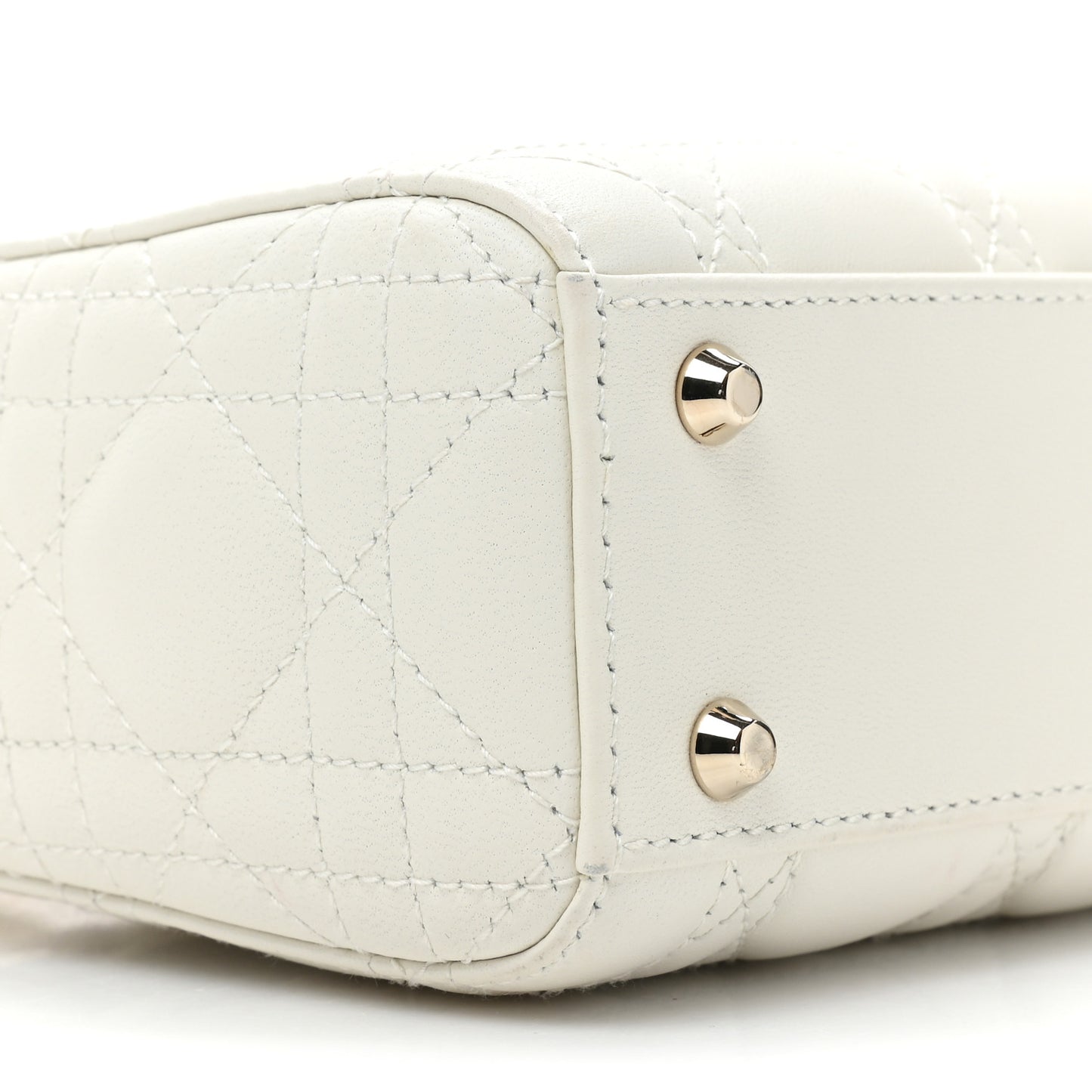 Lambskin Cannage Mini Lady Dior White