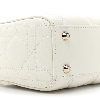 Christian Dior Lambskin Cannage Mini Lady Dior White 9 of 11