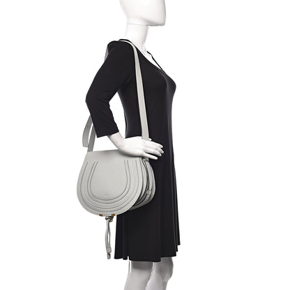 Chloe Grained Calfskin Medium Marcie Saddle Bag Airy Grey 2 of 10