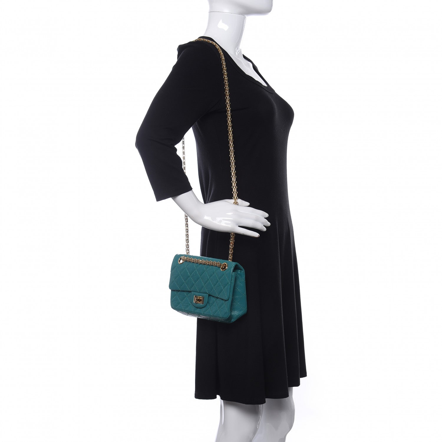 Chanel Aged Calfskin Quilted 2.55 Reissue Mini Flap Green 2 of 12