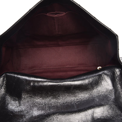 Chanel Glazed Calfskin Castle Rock Large Flap Black Burgundy 6 of 17