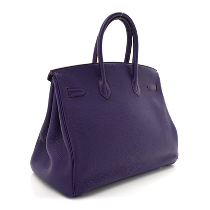 Hermes Taurillon Clemence Birkin 35 Iris 3 of 10