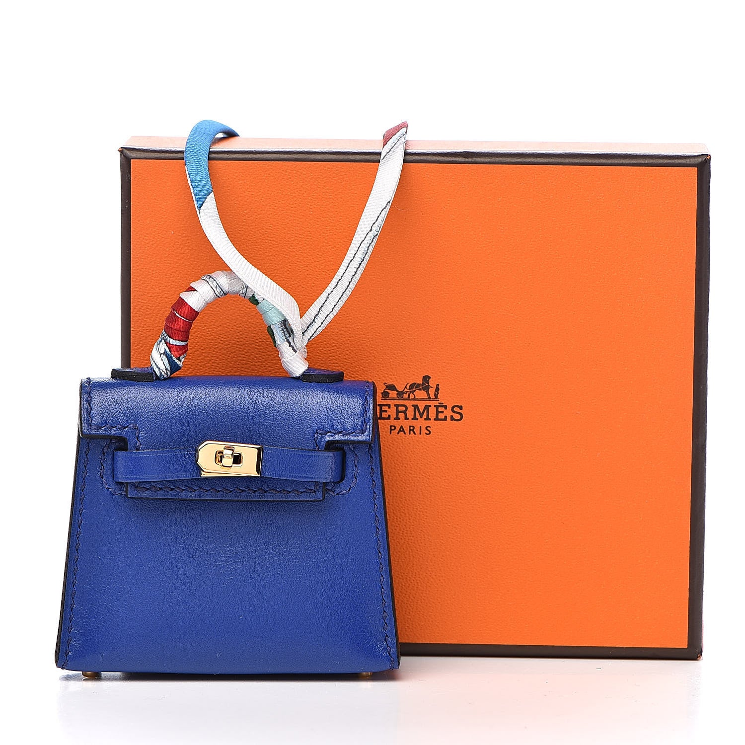 Hermes Tadelakt Mini Kelly Twilly Bag Charm Bleu Electrique 5 of 5