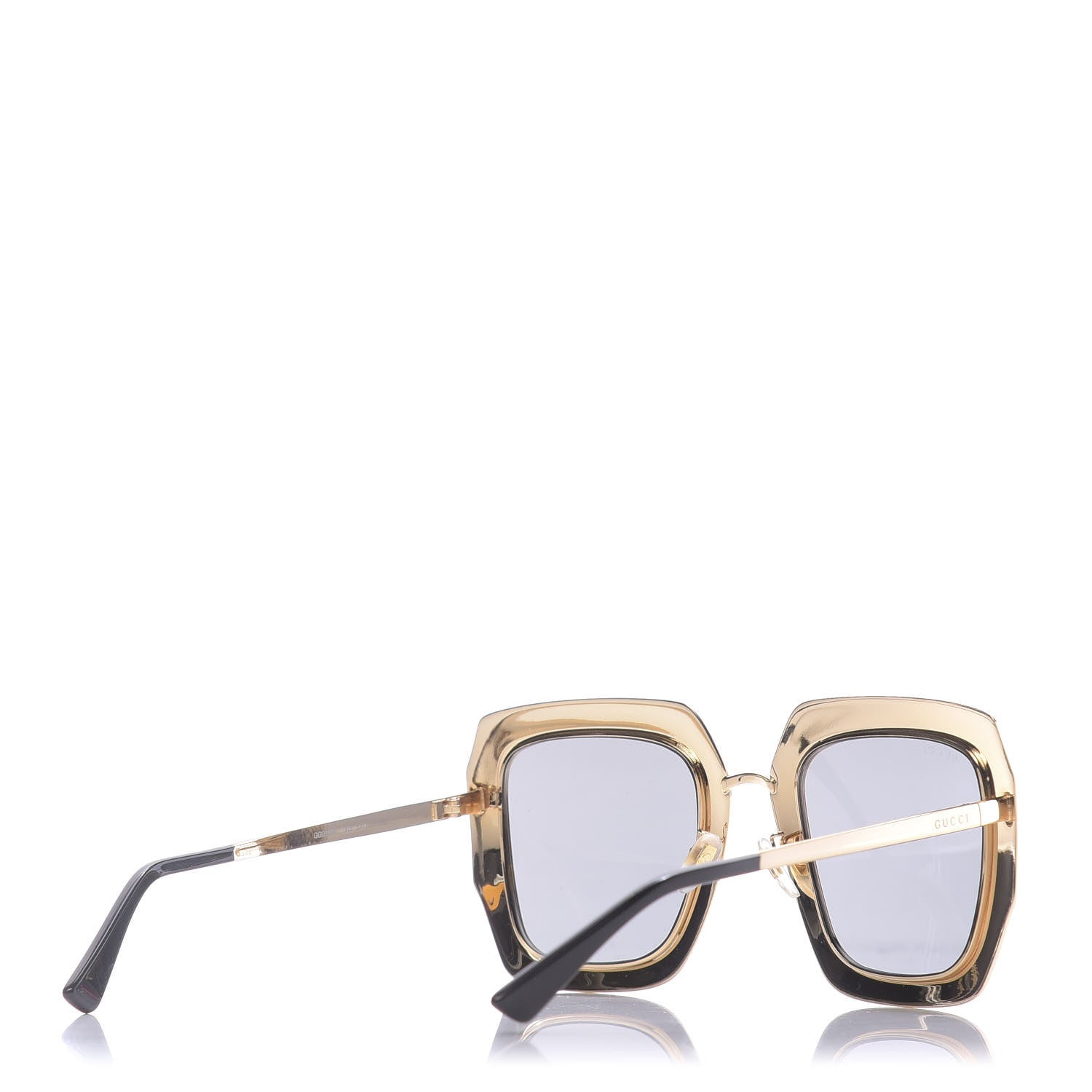Gucci Metal Acetate Crystal Oversize GG0115S Sunglasses Rose Gold 3 of 9