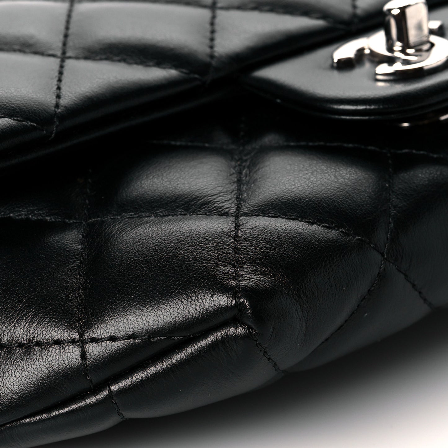 Calfskin Quilted CC Uniform Flap Belt Bag Black