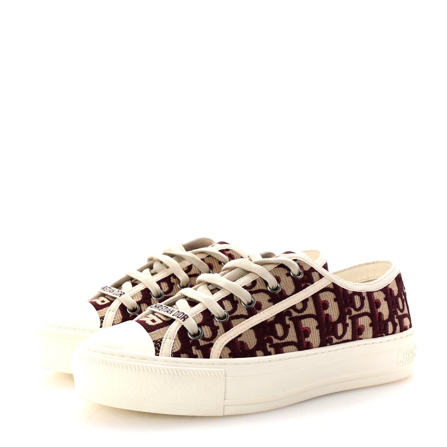 Christian Dior Canvas Oblique Walk'N'Dior Low Top Sneakers 36 Deep Amaranth 4 of 11