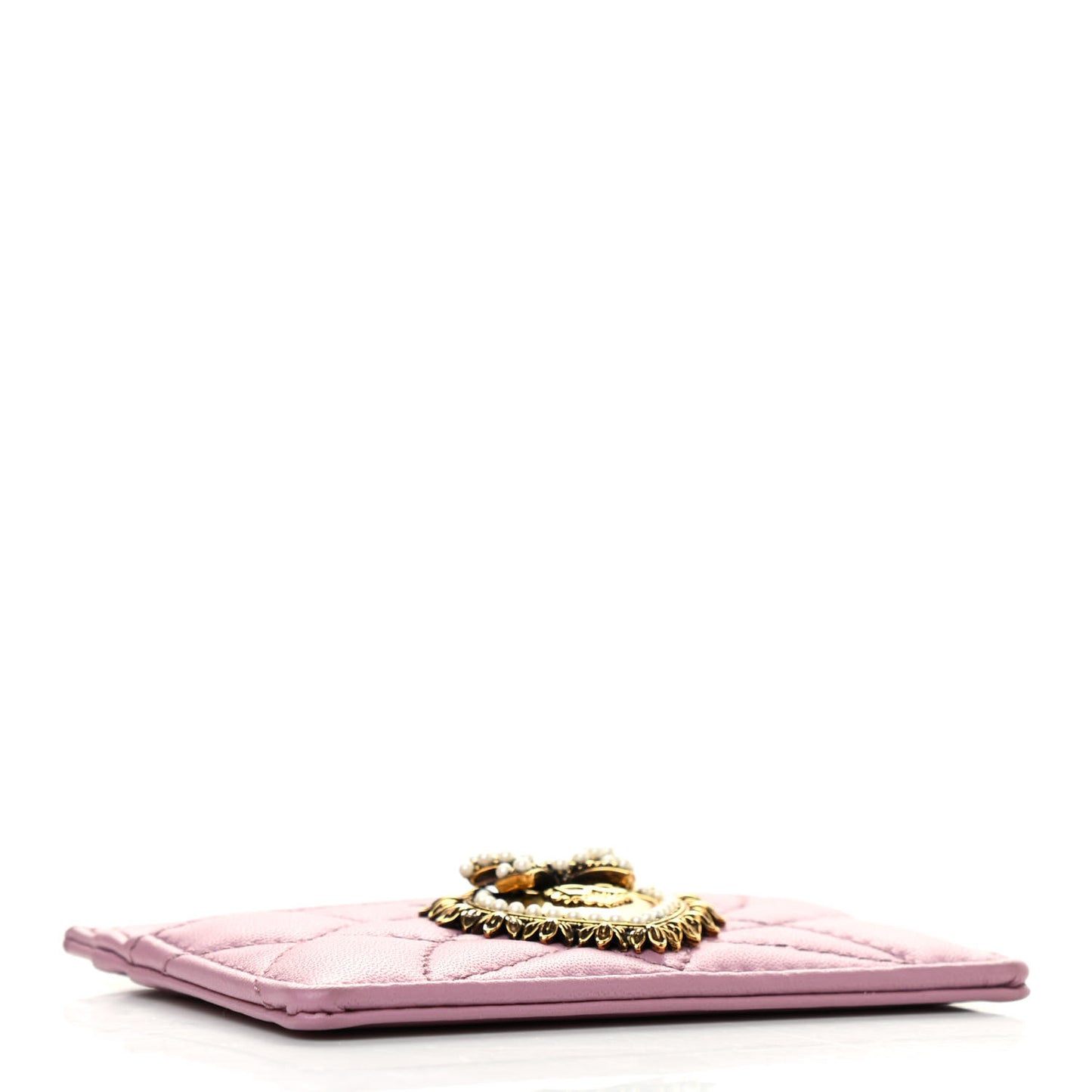 Nappa Matelasse Devotion Card Holder Pink