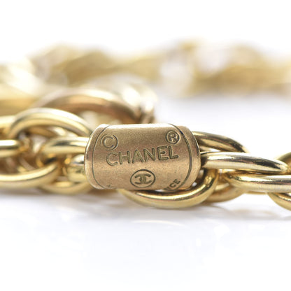 Chanel CC Short Chain Pendant Necklace Gold 4 of 5