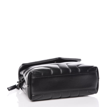 Saint Laurent Calfskin Y Quilted Monogram Toy Loulou Crossbody Bag Black 4 of 10