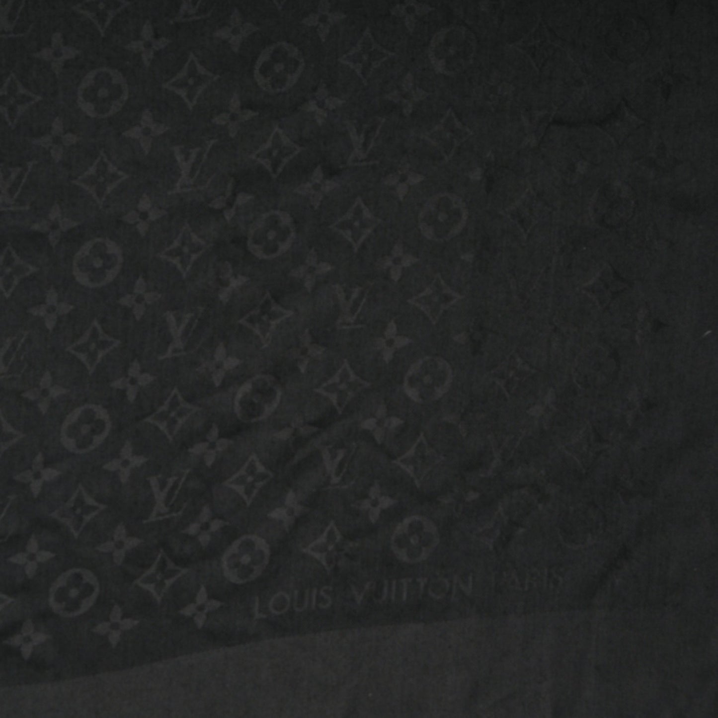 Silk Wool Monogram Shawl Black