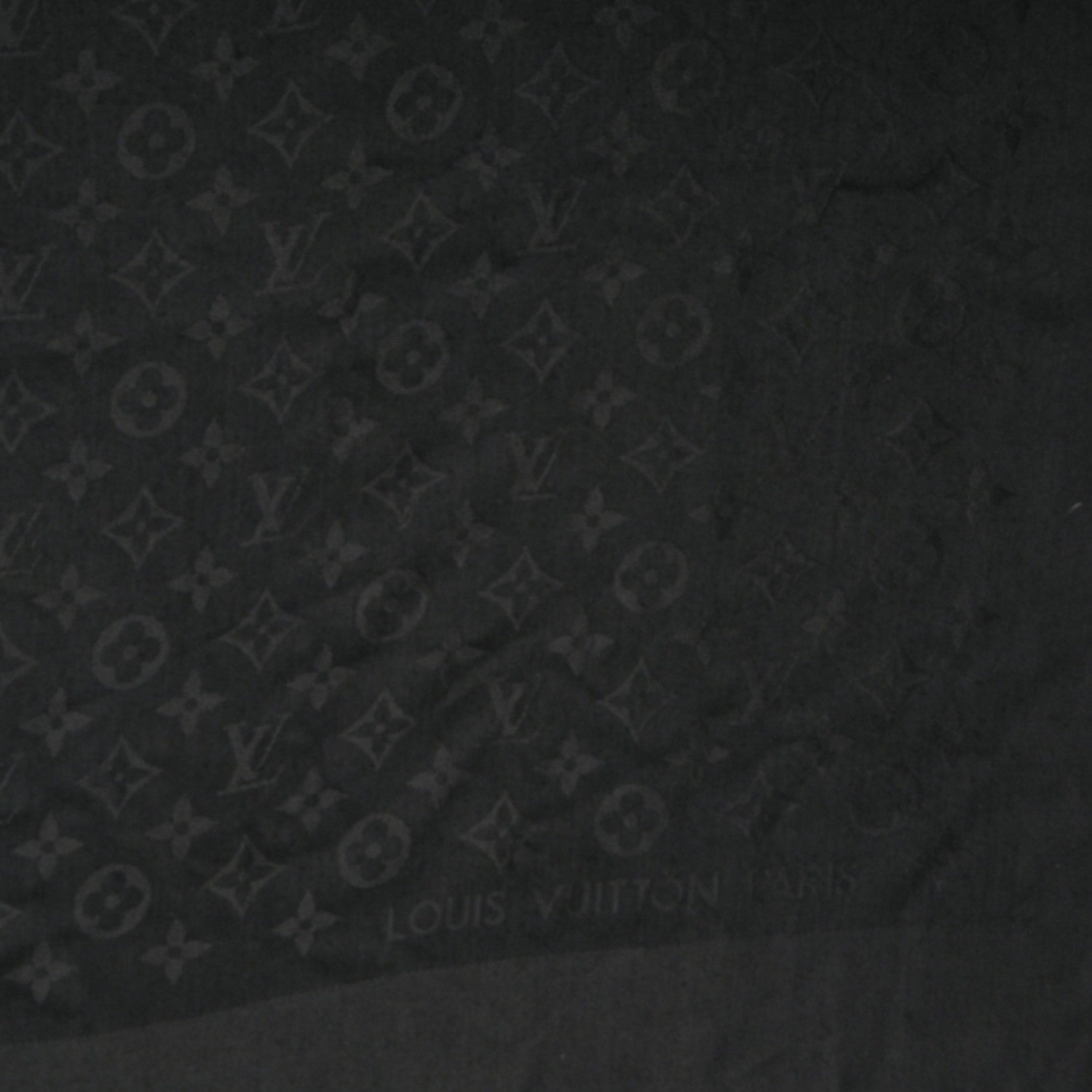 Louis Vuitton Silk Wool Monogram Shawl Black 4 of 7