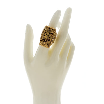 Chanel Baroque CC Ring 52 6 Gold 2 of 6