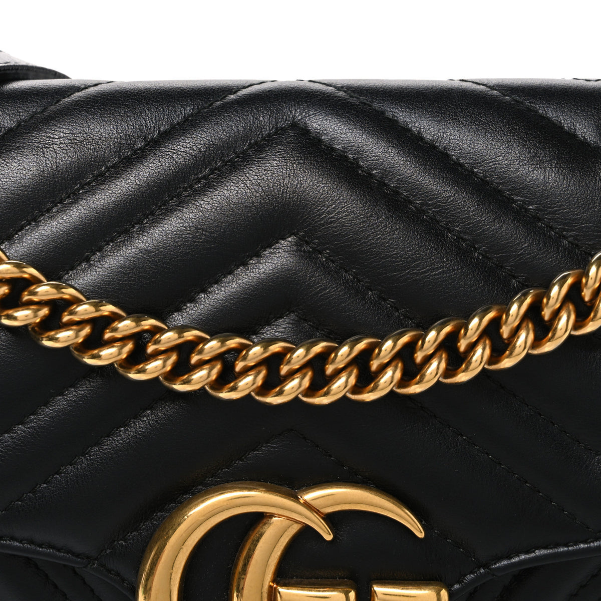 Gucci Calfskin Matelasse Small GG Marmont Shoulder Bag Black 8 of 10