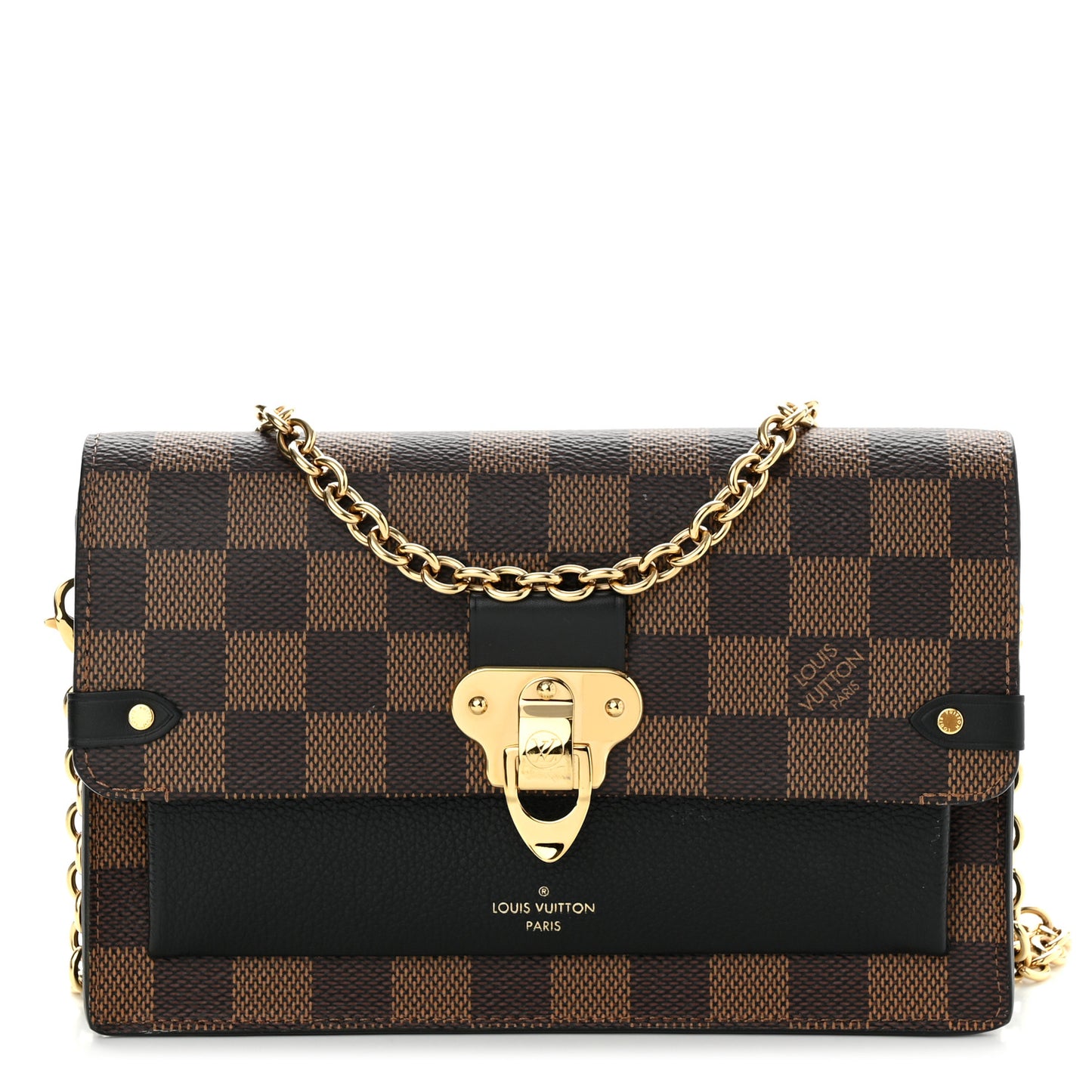 Damier Ebene Vavin Chain Wallet Black