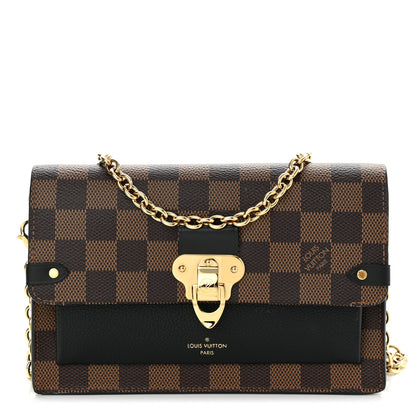 Louis Vuitton Damier Ebene Vavin Chain Wallet Black 1 of 10