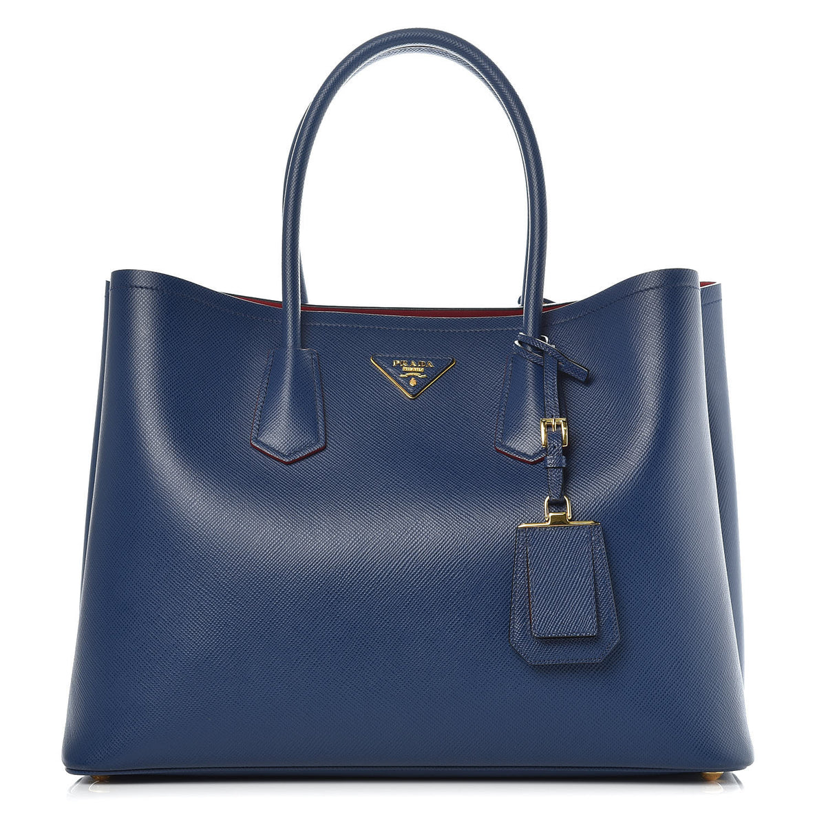 Saffiano Cuir Large Double Bag Bleuette
