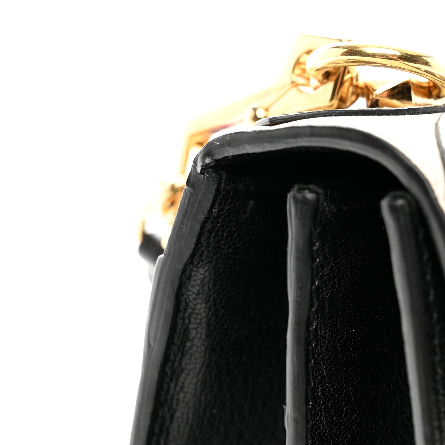 Goatskin Snakeskin Fox Broche Shoulder Bag Black