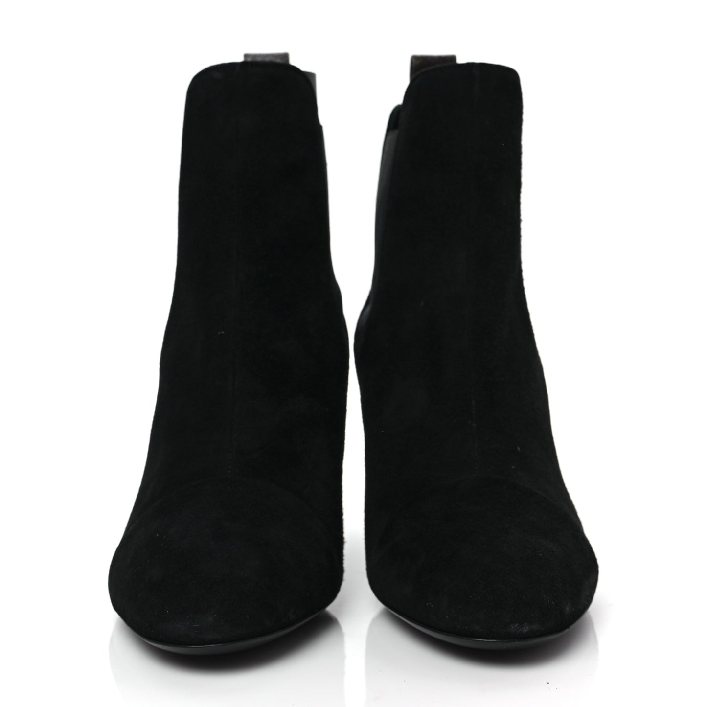 Suede Monogram Uniformes Cap Toe Chelsea 75mm Ankle Boots 38.5 Black