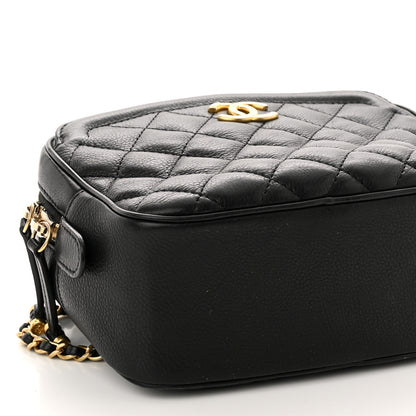Chanel Calfskin Quilted CC Small Vanity Case Black 9 of 10
