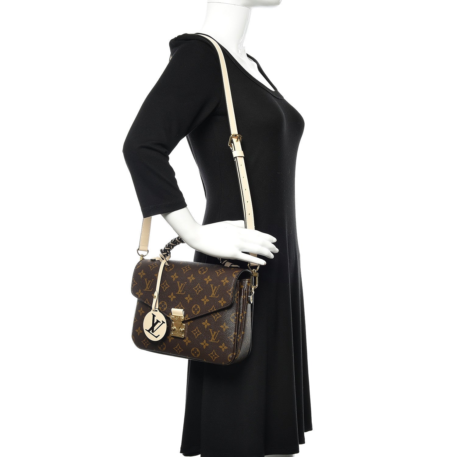 Louis Vuitton Monogram Braided Pochette Metis Creme Beige 2 of 9