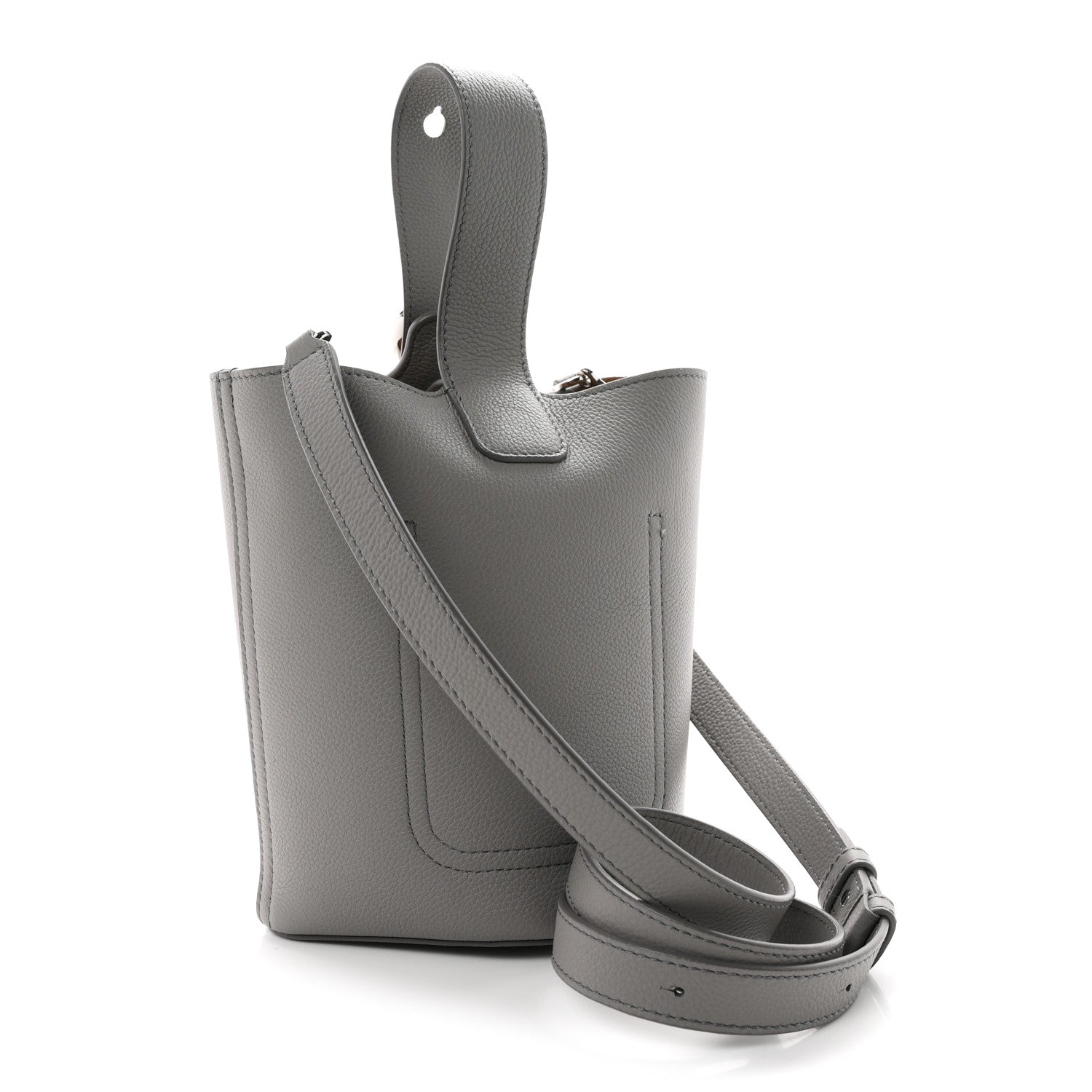 Loewe Soft Grained Calfskin Mini Pebble Bucket Bag Pearl Grey 3 of 10
