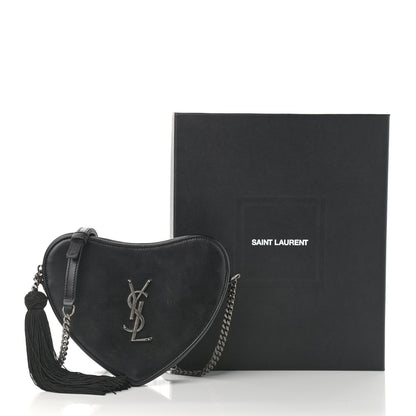 Saint Laurent Calfskin Heart Monogram Crossbody Black 12 of 12