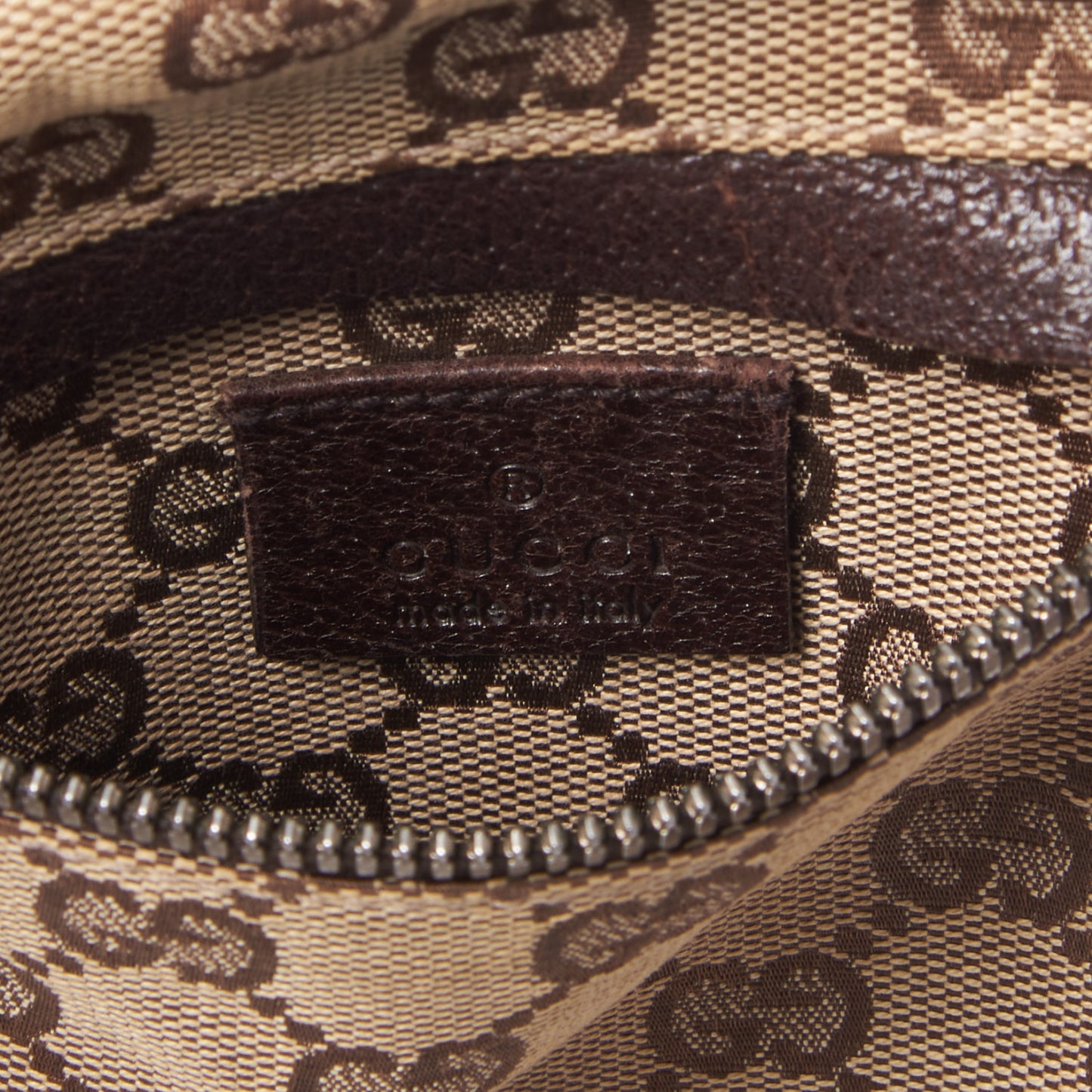 GG Monogram Double Pocket Belt Bag Dark Brown
