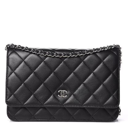 Chanel Lambskin Quilted Wallet On Chain WOC Black 1 of 11