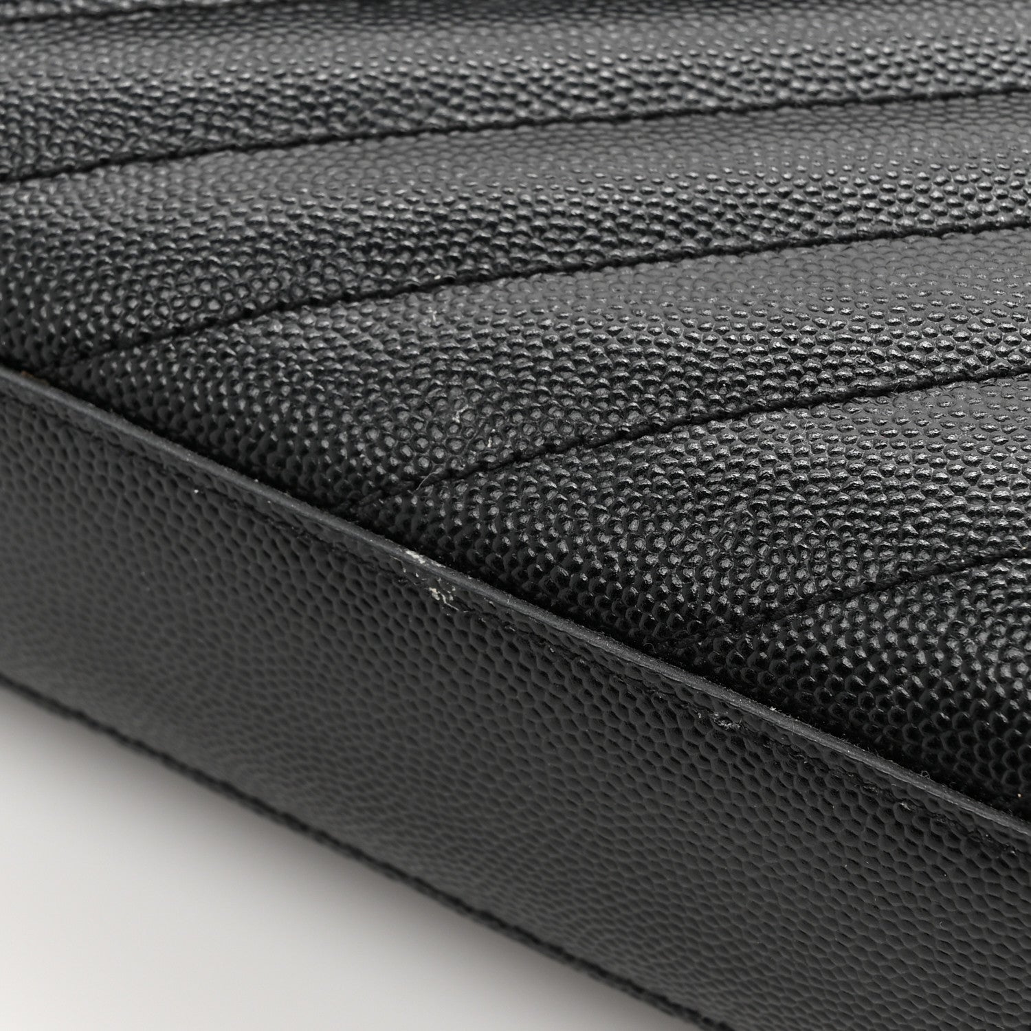 Saint Laurent Grain De Poudre Matelasse Chevron Medium Monogram Satchel Black 14 of 14