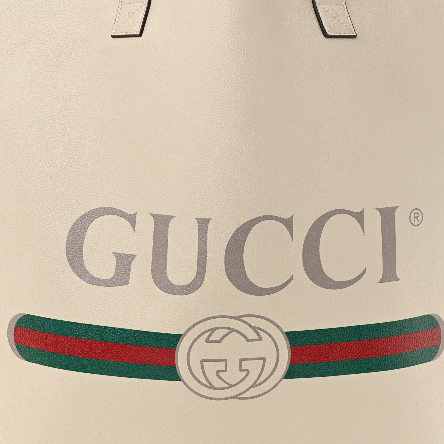 Calfskin Mens Logo Tote White