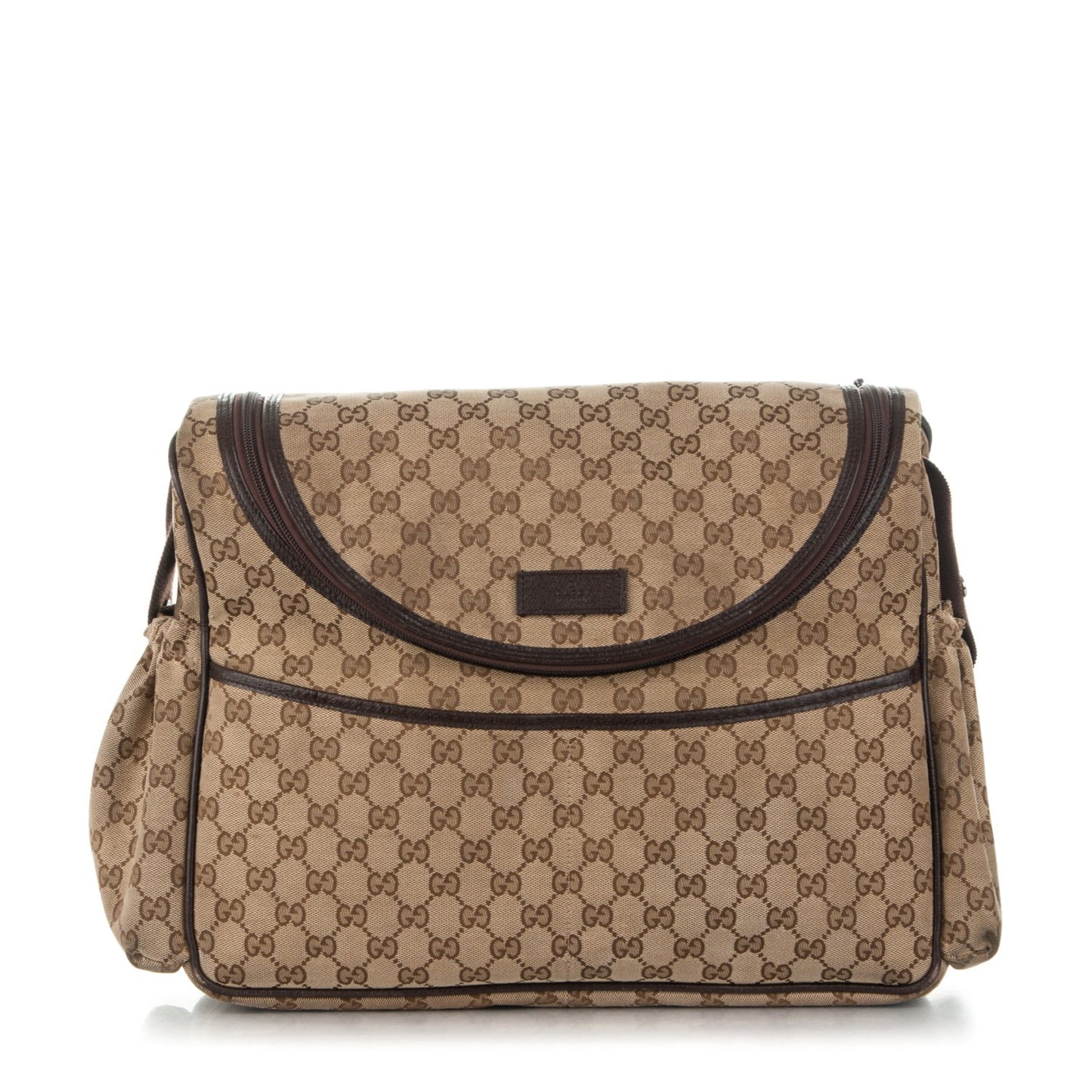 Monogram Natural Pigskin Large Diaper Bag Beige Ebony Cocoa Dark Chocolate
