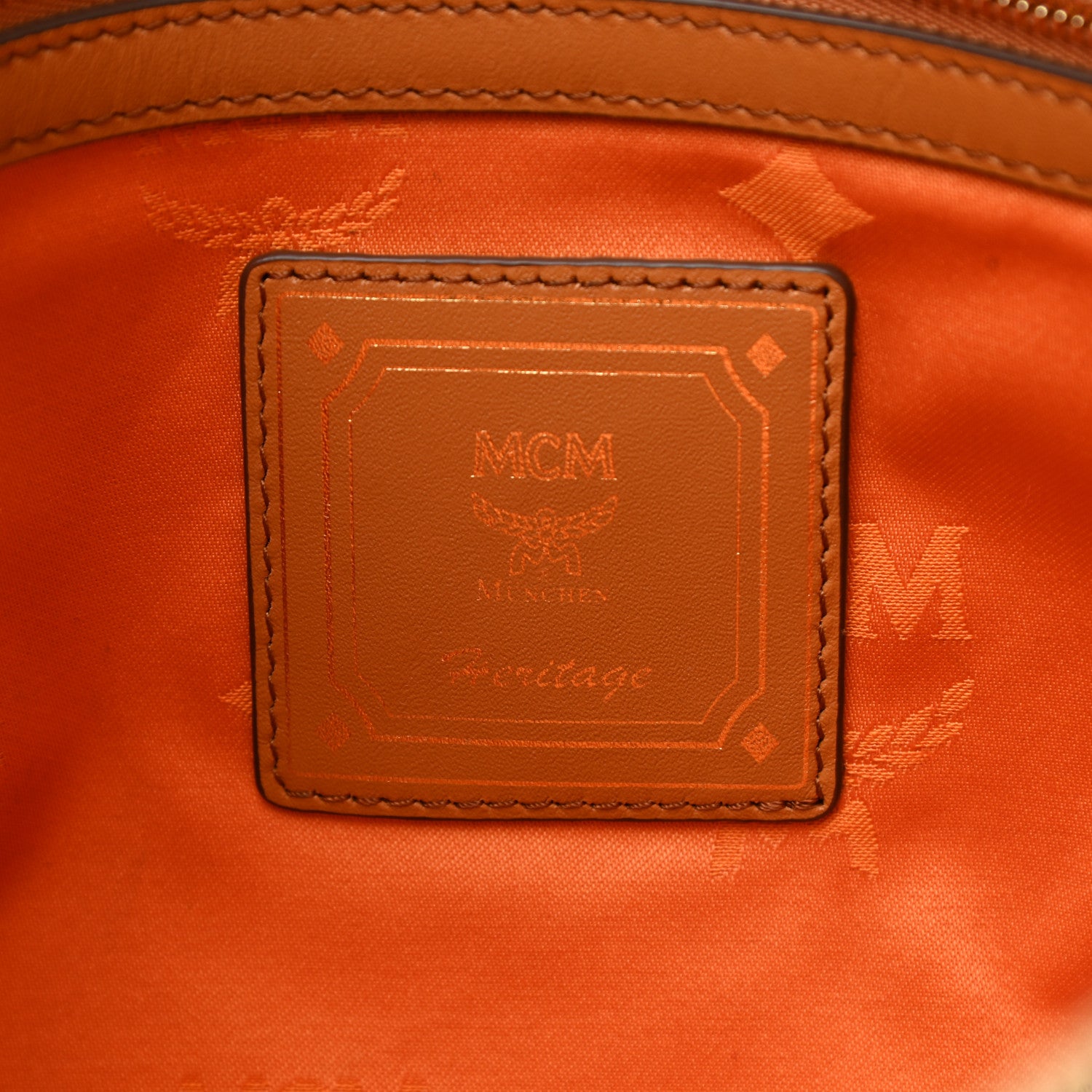 MCM Visetos Mini Pouch Cognac 6 of 8
