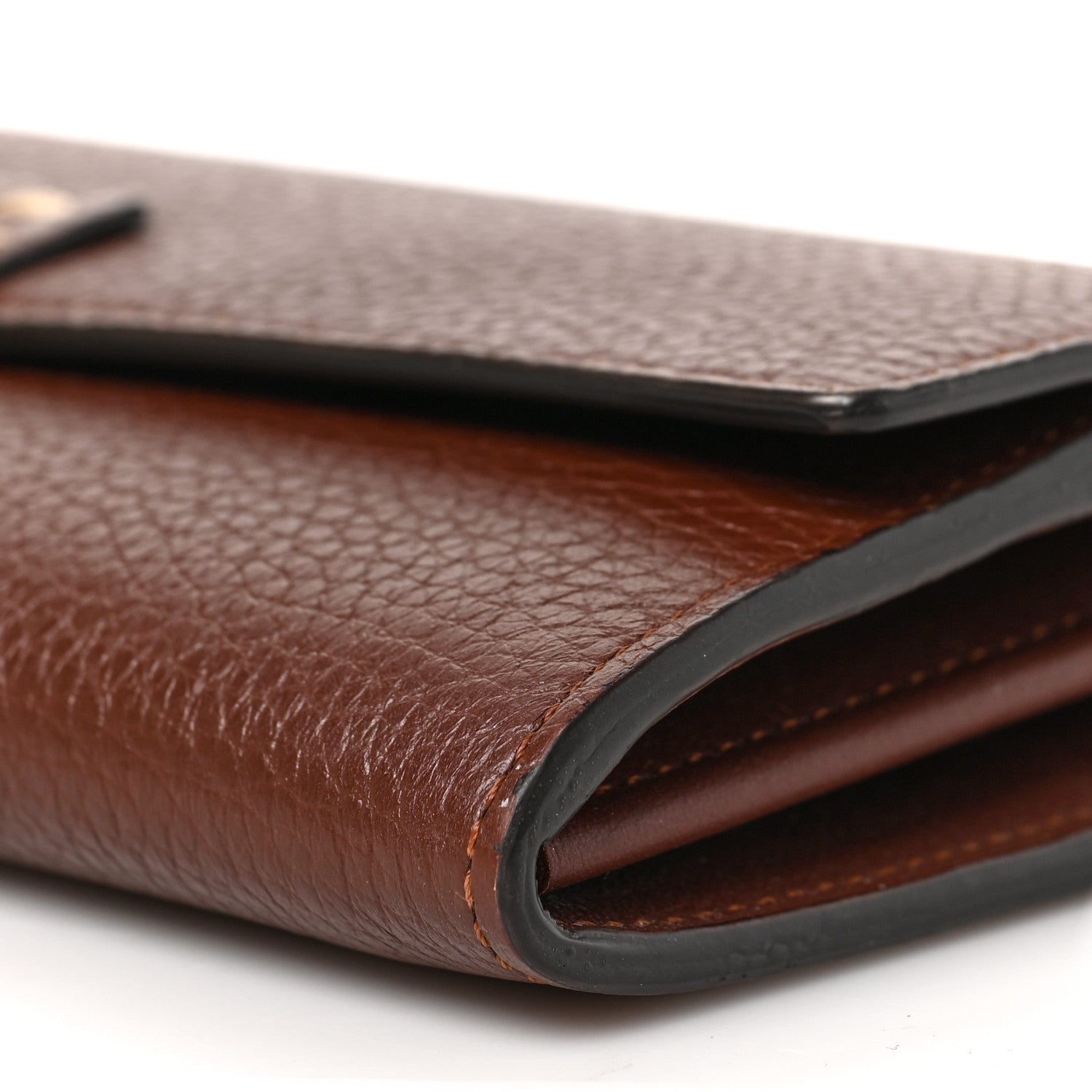 Fendi Vitello Stampa Granata Macro Stitchings Continental Wallet On Chain Ghianda 8 of 8