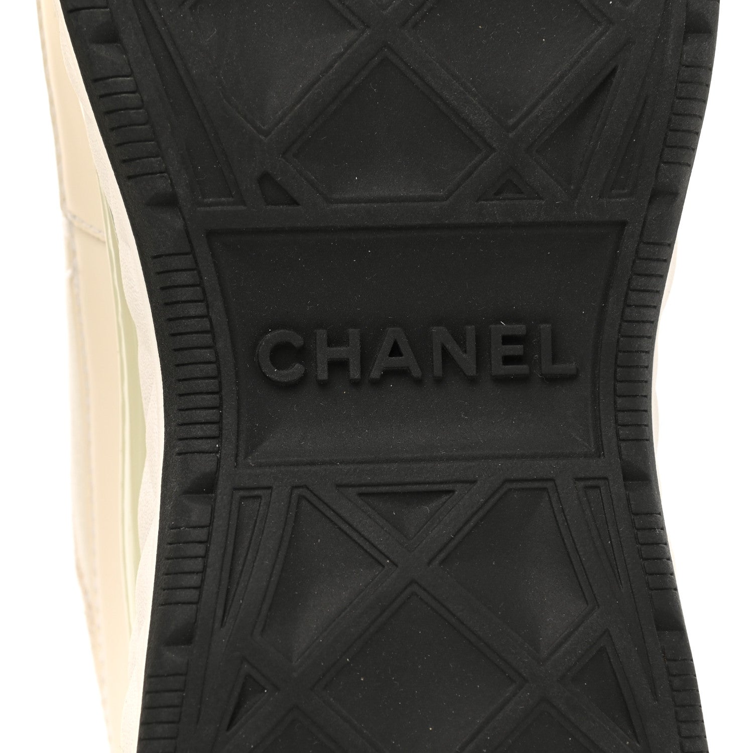Chanel Velvet Calfskin Mixed Fibers CC Sneakers 37.5 Ivory Black 4 of 9