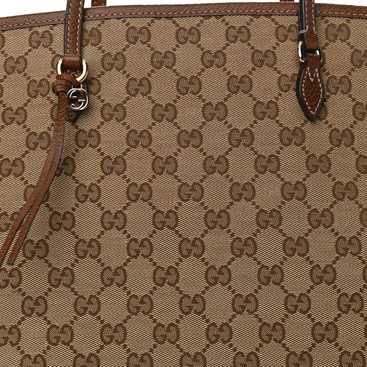 Monogram Medium Bree Zippered Tote Beige Tabacco
