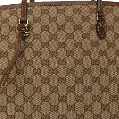 Gucci Monogram Medium Bree Zippered Tote Beige Tabacco 8 of 13