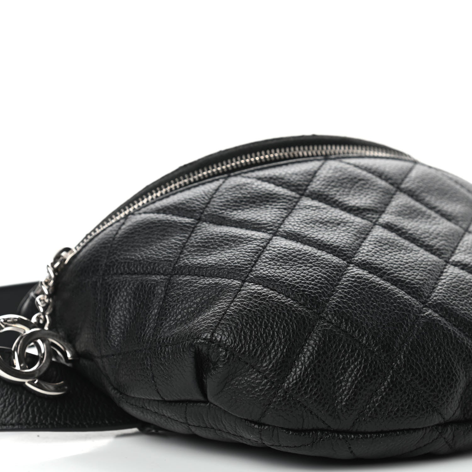 Chanel Grained Calfskin Quilted Waist Belt Bag Black 9 of 11
