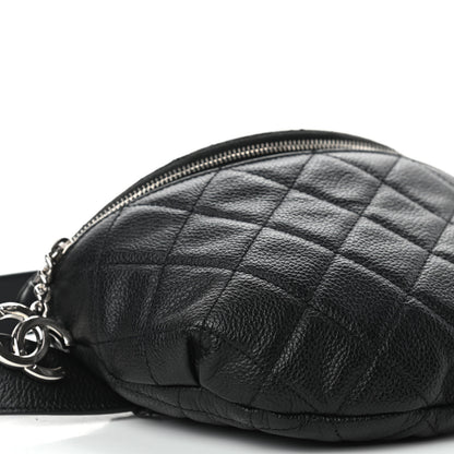 Chanel Grained Calfskin Quilted Waist Belt Bag Black 9 of 11
