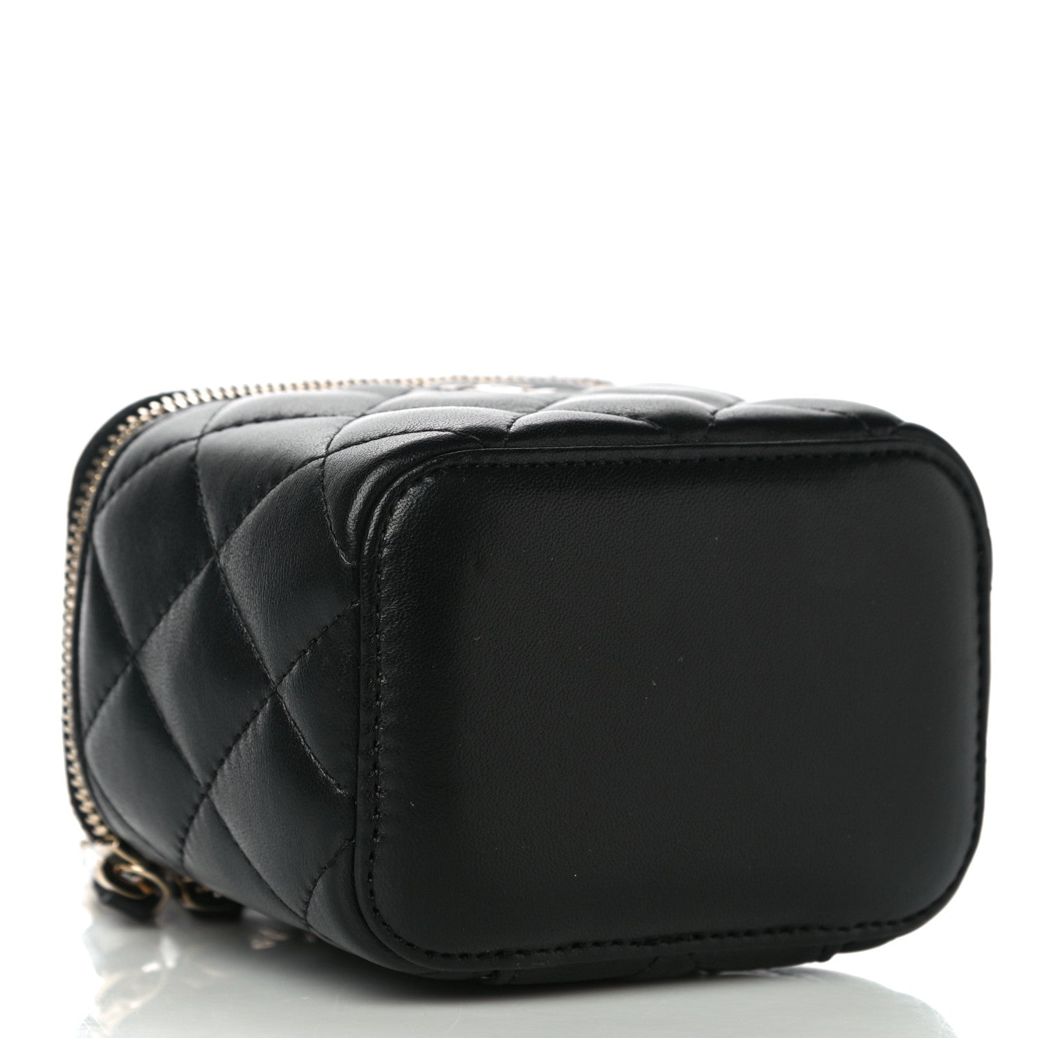 Chanel Lambskin Quilted Mini Vanity Case With Chain Black 4 of 10