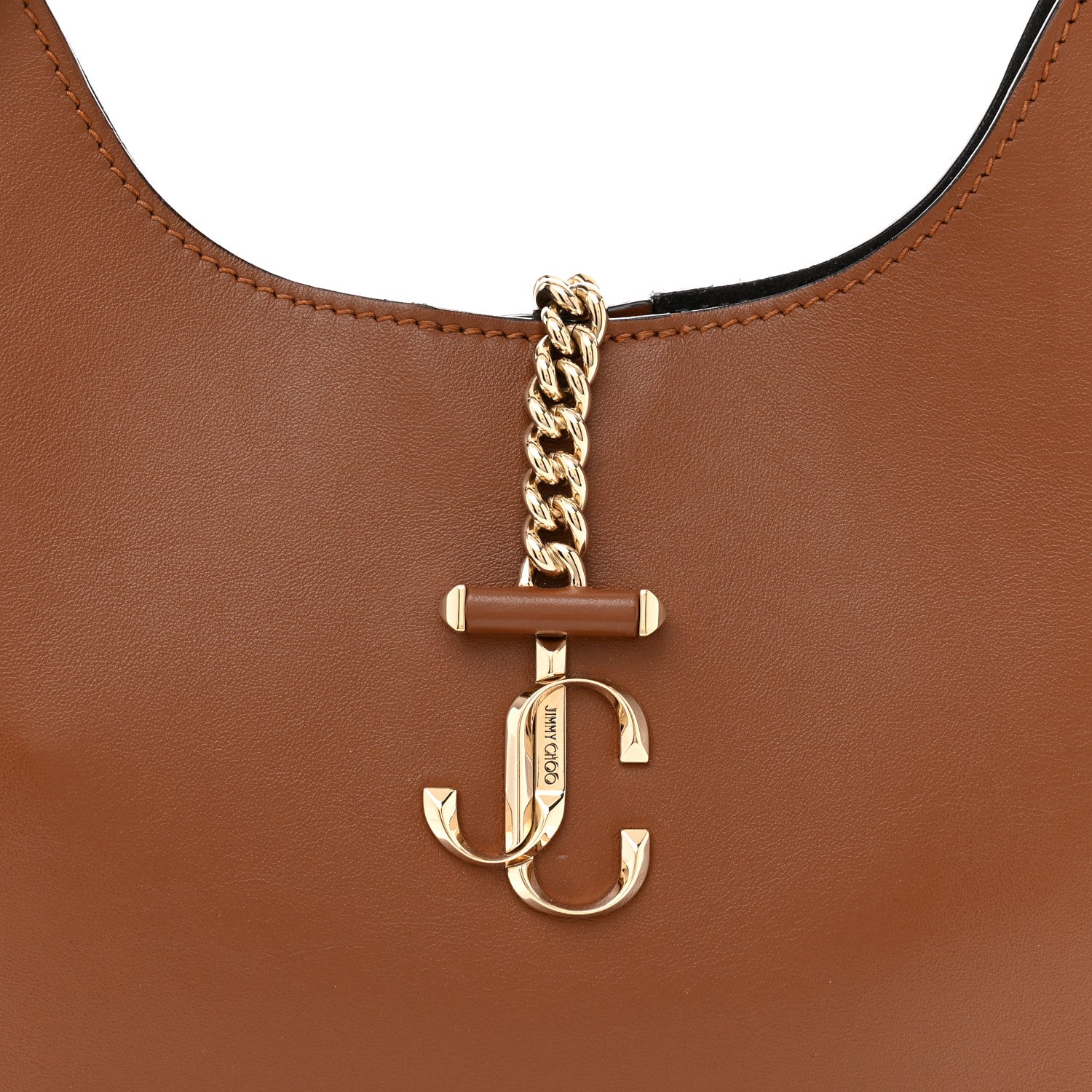 Jimmy Choo Calfskin Varenne Small Hobo Dark Tan 8 of 11