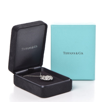 Tiffany 18K White Gold Diamond Filigree Heart Pendant Necklace 9 of 9