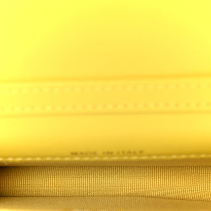 Chanel Lambskin Quilted Enamel Logo Flap Card Holder On Chain Yellow 5 of 15
