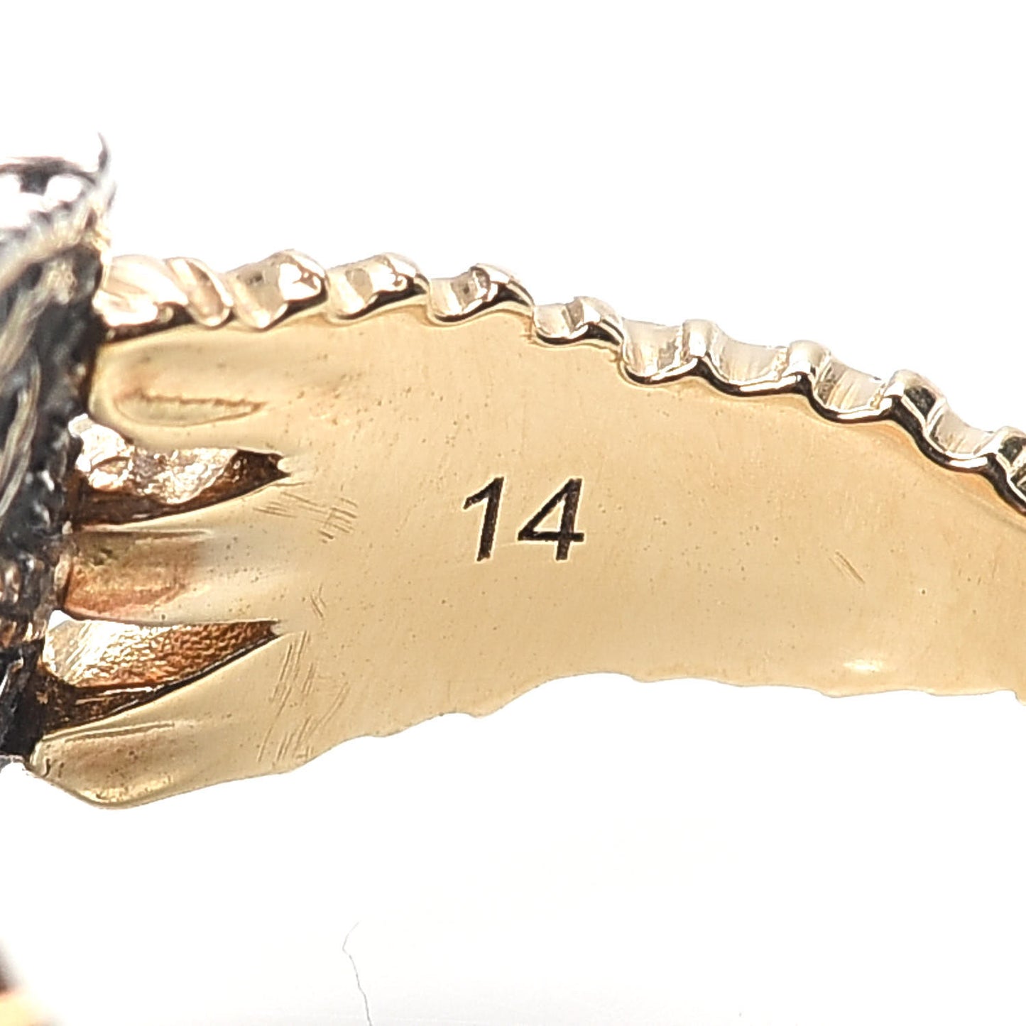 18K Yellow Gold Sterling Silver Topaz Spinel Pearl Le Marche Des Merveilles Feline Ring 54 6.75