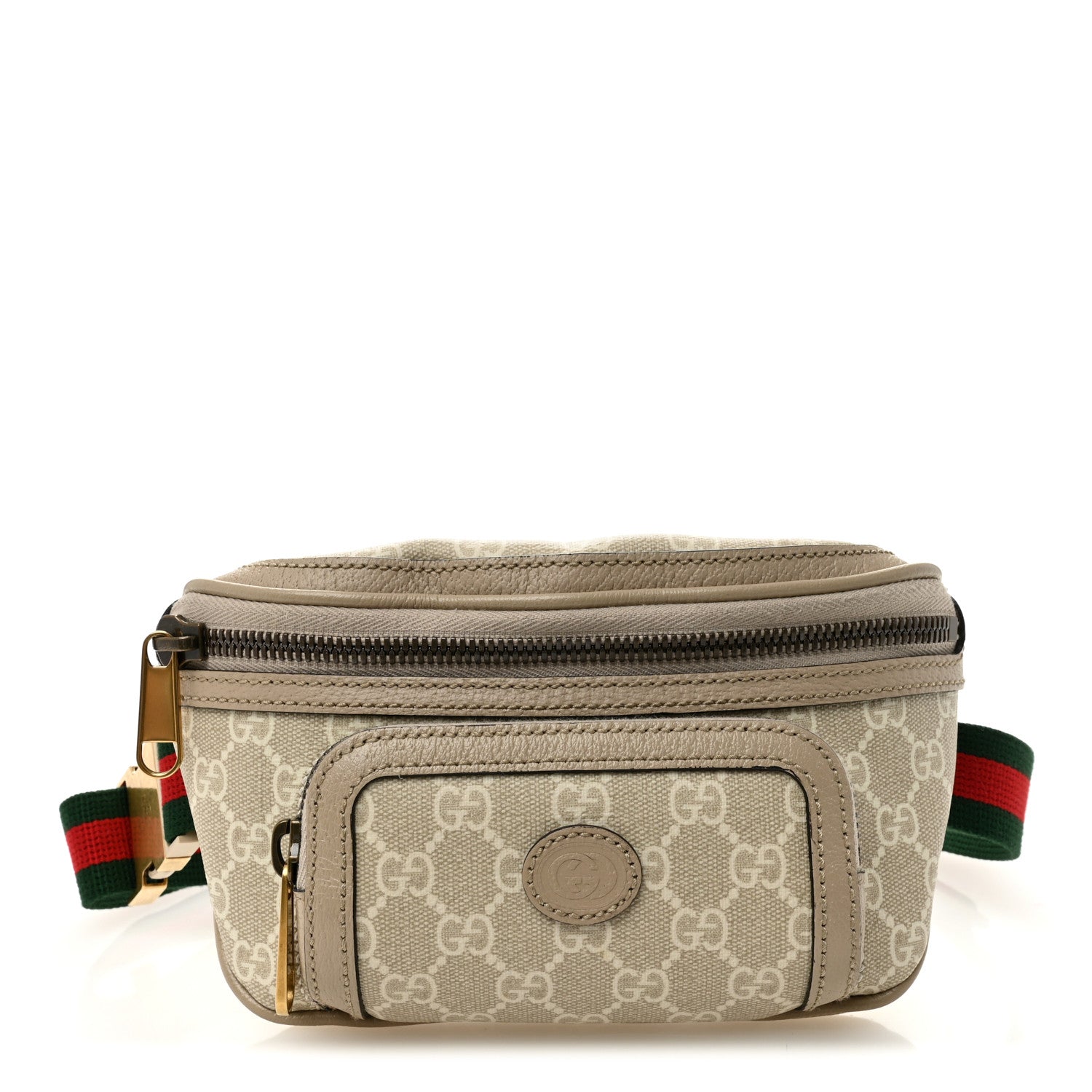 Gucci GG Supreme Monogram Textured Calfskin Web Retro Interlocking G Belt Bag Beige Mystic White Oatmeal 1 of 10