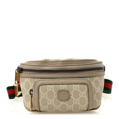 Gucci GG Supreme Monogram Textured Calfskin Web Retro Interlocking G Belt Bag Beige Mystic White Oatmeal 1 of 10