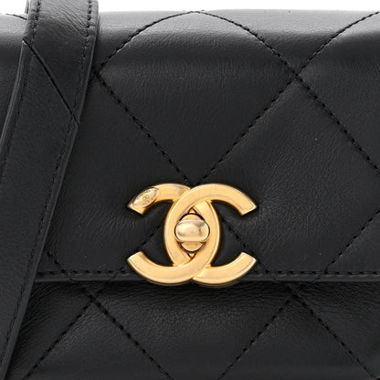 Chanel Calfskin Quilted Mini Framing Chain Bag Black 8 of 11