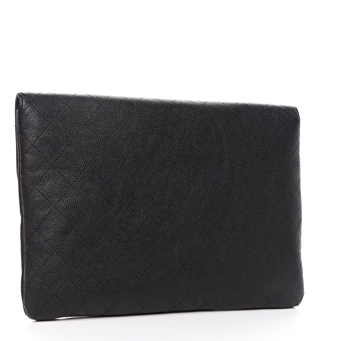 Caviar Quilted CC Box Flap Pouch Black Blue