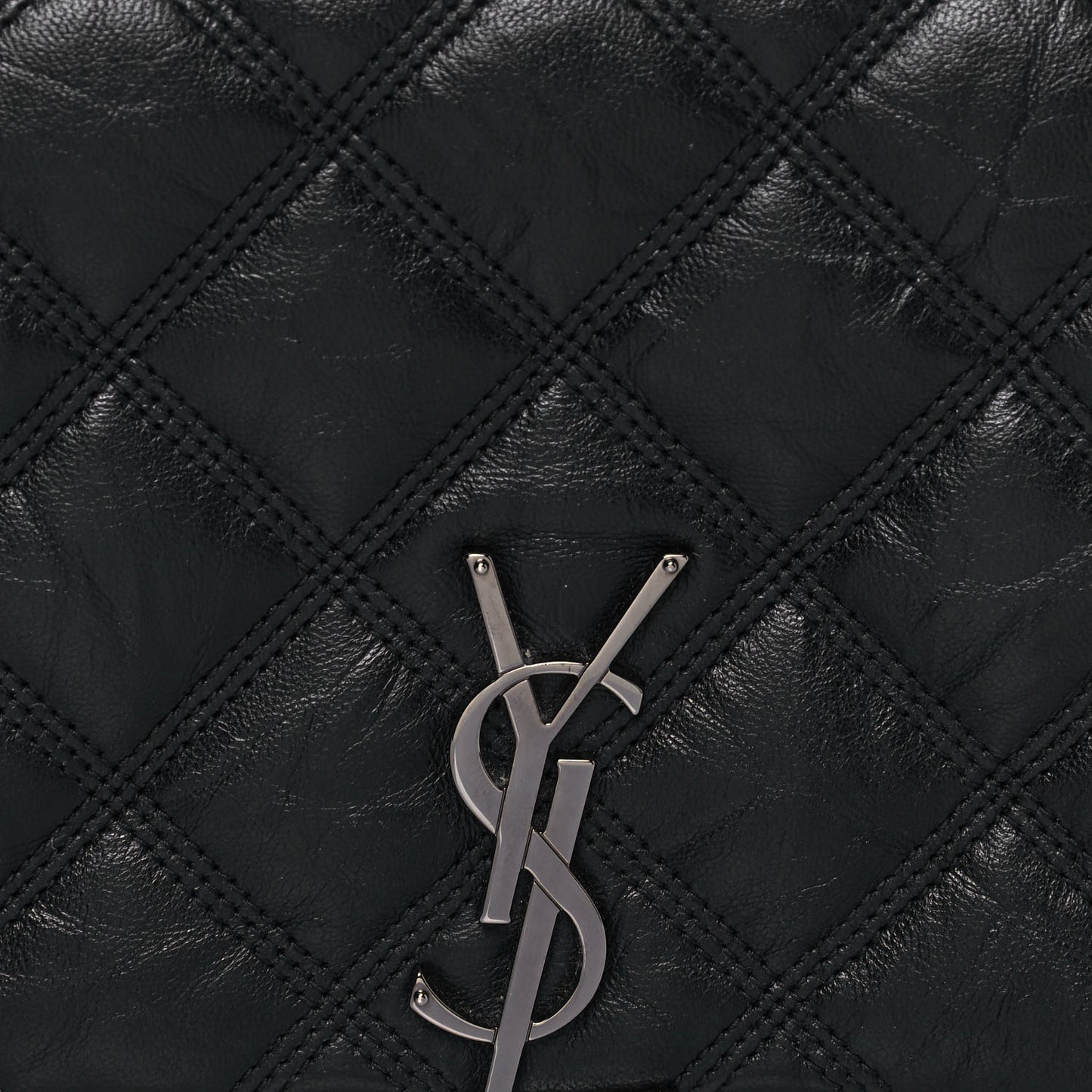 Lambskin Diamond Quilted Becky Chain Wallet Black
