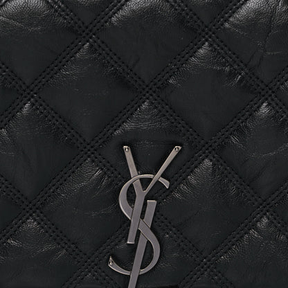 Saint Laurent Lambskin Diamond Quilted Becky Chain Wallet Black 7 of 13