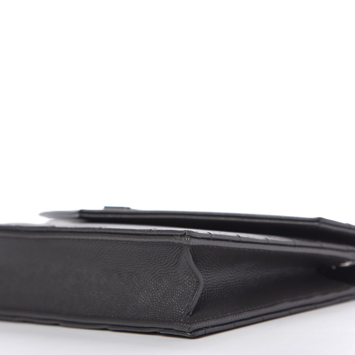 Grain De Poudre Matelasse Chevron Monogram Envelope Chain Wallet Dark Smog